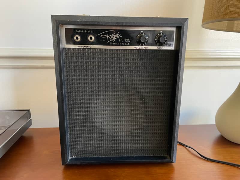 Vintage 1960s Regal RE-105 Electric Guitar Amplifier Silvertone image 1