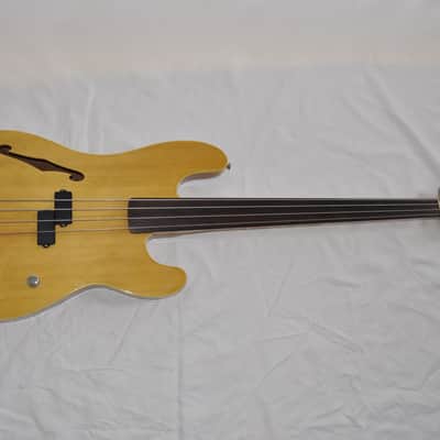 Fender PBAC-100 FL Electric-Acoustic Fretless Precision Bass MIJ 1992 - 1994 - Vintage Natural image 3