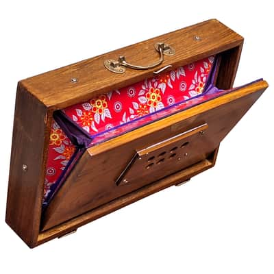 Indian Shruti Box 13 Notes 1 Octave Teak Wood 440Hz Drone Instrument with Bag image 7