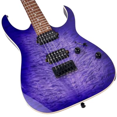 Ibanez RG Standard Series RG421QM Cerulean Blue Burst image 7