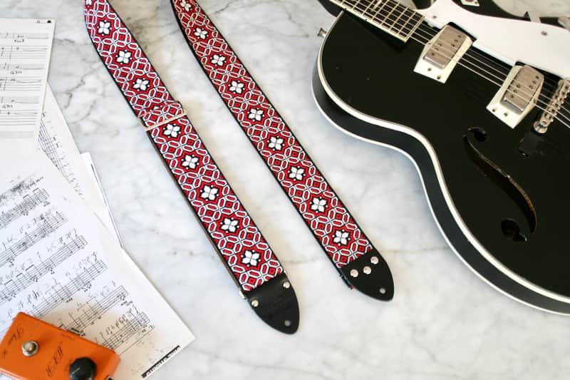 Vintage 60s Ruby 'Octa star' Hippie Guitar Strap Replica image 1