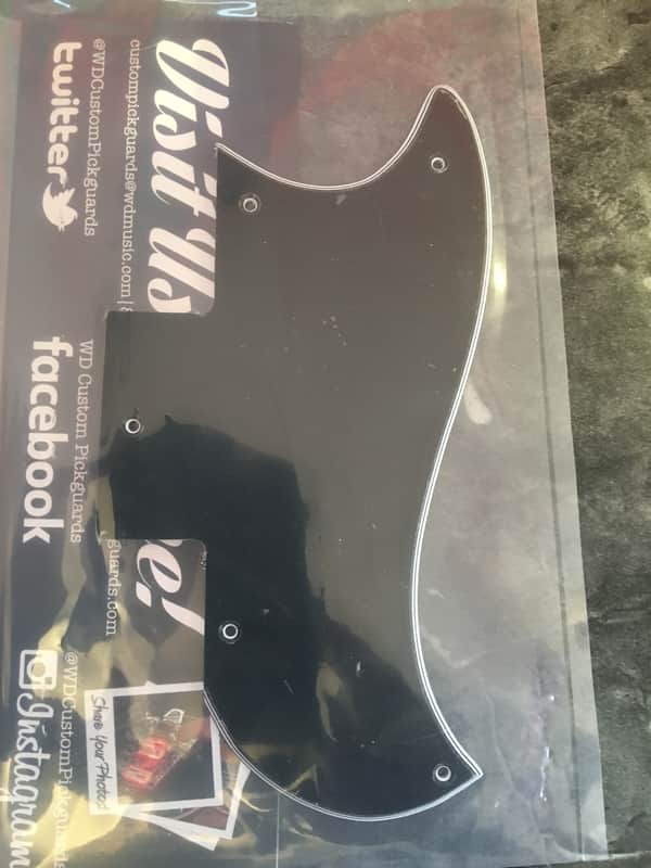 WD Music Gibson Kahler SG Pickguard Half Face 5 Ply Black/White/Black/White/Black 1985-1987 5 PLy B/ image 1