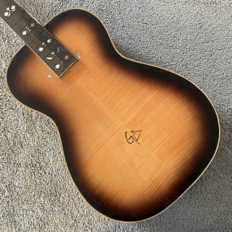 Tobacco Burst Dobro Resonator Guitar, Plywood Tiger Maple Top Body, Rosewood Fingerboard Neck, 19 Frets image 1