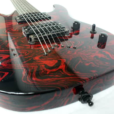 Custom Swirl Painted and Upgraded Dean Vendetta XM 7 -7 String Electric Guitar W/ Matching Headstock image 19