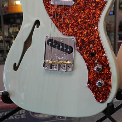 Fender Limited American Professional II Telecaster Thinline Electric Guitar Transparent Surf Green w/Case 6lbs 9oz image 4