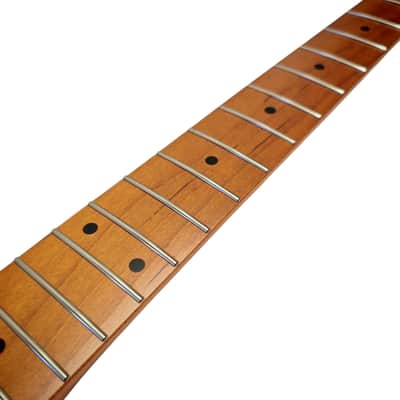 S-Style neck Roasted maple with maple fretboard (Nitro Satin) - round end frets image 4