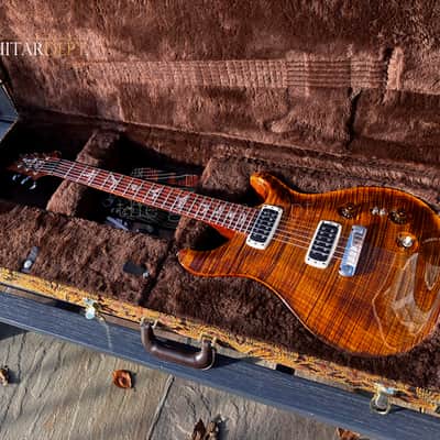 ♚AMAZING♚PRS Artist Custom PAULS GUITAR ♚ HONDURAN !♚ 'AAAAA' Flame ♚ BLACK GOLD ♚ Brushstroke Birds ♚7.6LB♚22*24 image 24