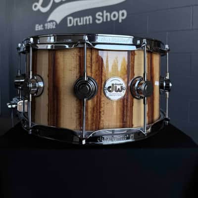 ~WOW!~ DW Collector's Series 333 Pure Maple 7x14 Snare Drum in Natural Gloss Lacquer over Exotic African Chechen with Chrome Hardware image 1