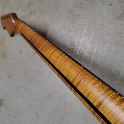 Flame Roasted Maple Strat Neck fits fender Stratocaster body 22 frets image 8