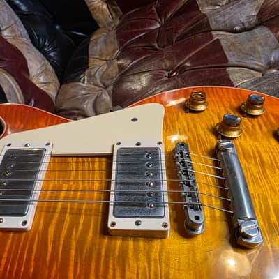Gibson Les Paul Standard R0 1960 V2 60th Anniversary ARTIST OWNED by THE DARKNESS Dan & Justin Hawkins Orange Lemon Burst R9 59 60 Historic Custom Shop Reissue 1959 Transition Model image 11