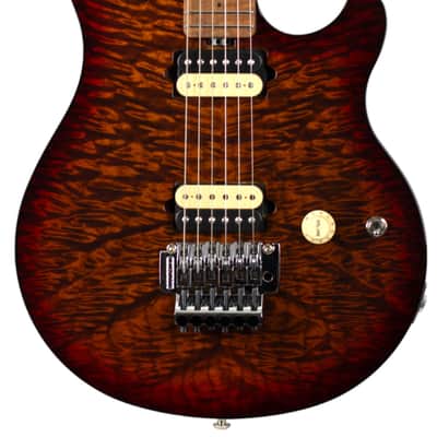 Recent Ernie Ball Music Man Axis Quilted Black Cherry Burst w/Proprietary Design DiMarzio Pickups image 3