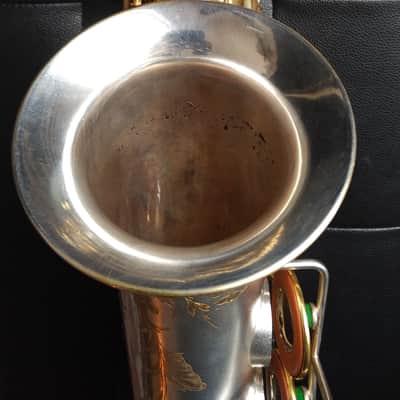 Pierret Vibrator Alto Saxophone with Virtuor 1930s silver / gold plated image 4