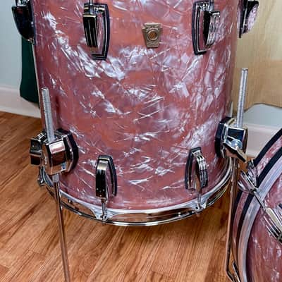 Ludwig Classic Maple Downbeat Drum Set Rose Marine Pearl 20/12/14 image 6