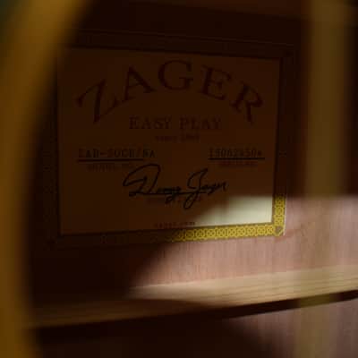 Zager ZAD-50CE Easy Play Acoustic Electric Guitar, Natural w/ Case image 5