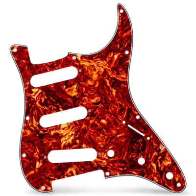 AxLabs 11-Hole Strat-Style Pickguard, 3-Ply Red Tortoise