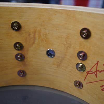 Yamaha/Japan Autog. Anton Fig Signature 6x14" Maple Snare SER.#0028- Piano Black Lqr. NOS image 14