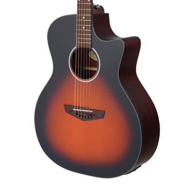 D'Angelico DAPLSG200SVSBCP PREMIER GRAMERCY LS Grand Auditorium Single Cutaway Mahogany Scarf Neck 6-String Acoustic-Electric Guitar image 3
