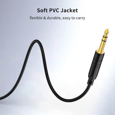 3ft 3.5mm 1/8" Male Stereo to 6.35mm 1/4" Male TRS Stereo Audio Cable Gold Plated Compatible with iPod, Laptop, Home Theater, Amplifiers, Guitar and More,1 Meter/Black image 5
