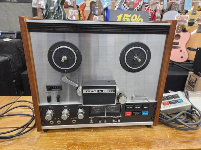 TEAC A-2300S 4-Track Reel to Reel Recorder 1970s - Silver/Walnut image 1