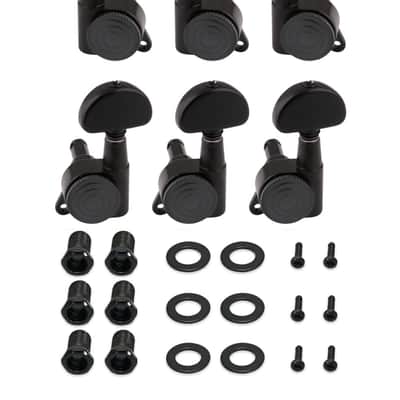 Locking Guitar String Tuning Pegs Tuning Keys Machine Heads Tuners 18:1 Gear Ratio 3L 3R for Electric Guitar or Folk Acoustic Guitar Parts Replacement Half Round Head Black. image 9