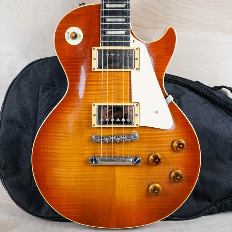 Greco Mint Collection EG59-70 MIJ Vintage 1989 Cherry Red Sunburst Flame Top DRY PUs w/ Bag image 1