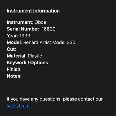 Fox Renard Artist Model 330 Oboe 1999 - Black image 13