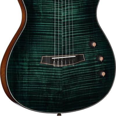 Cordoba Stage Artist Thinline Acoustic-Electric Classical Guitar, Solid Spruce Top, Agave Burst