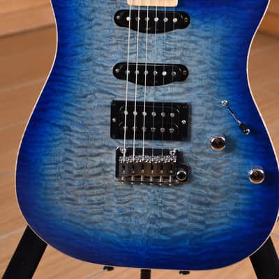 Schecter Custom Shop Sunset Custom II HSS Maple Neck Transparent Sky Blue image 12