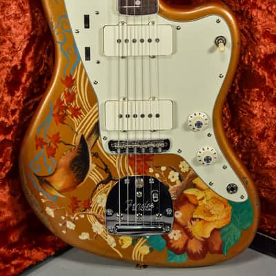 New Guardian Hand Painted Guitars "Golden Orient" Fender Jazzmaster w/HSC image 2