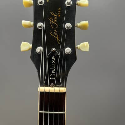 1974 Gibson Les Paul Deluxe Cherry Sunburst Solid Body Electric Guitar, image 3