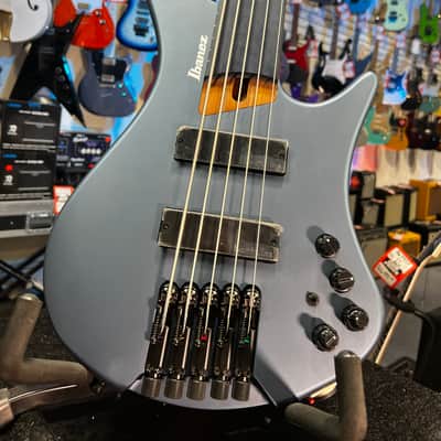 Ibanez Standard EHB1005F Fretless 5-string Bass Guitar - Arctic Ocean Matte 765 GET PLEK'D image 2