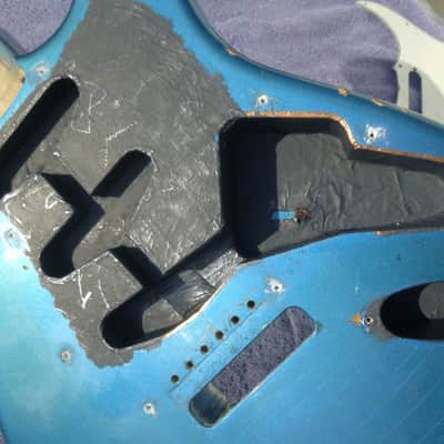 1989 Fender USA Stratocaster relic blue AVRI Reissue Strat guitar body, made by Oscar Pallares image 18