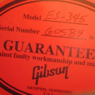 2016 Gibson Custom Shop ES-345 (1964 reissue) Frost Blue w/ Original Case and Certificate image 11