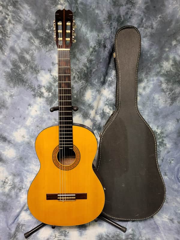 Vintage 1979 Hohner Classical HG-14 Guitar Natural  New Strings Original Soft Shell Case image 1