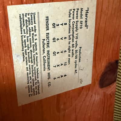 1958 Fender Tweed Harvard NOS Tubes w/ Cover image 10