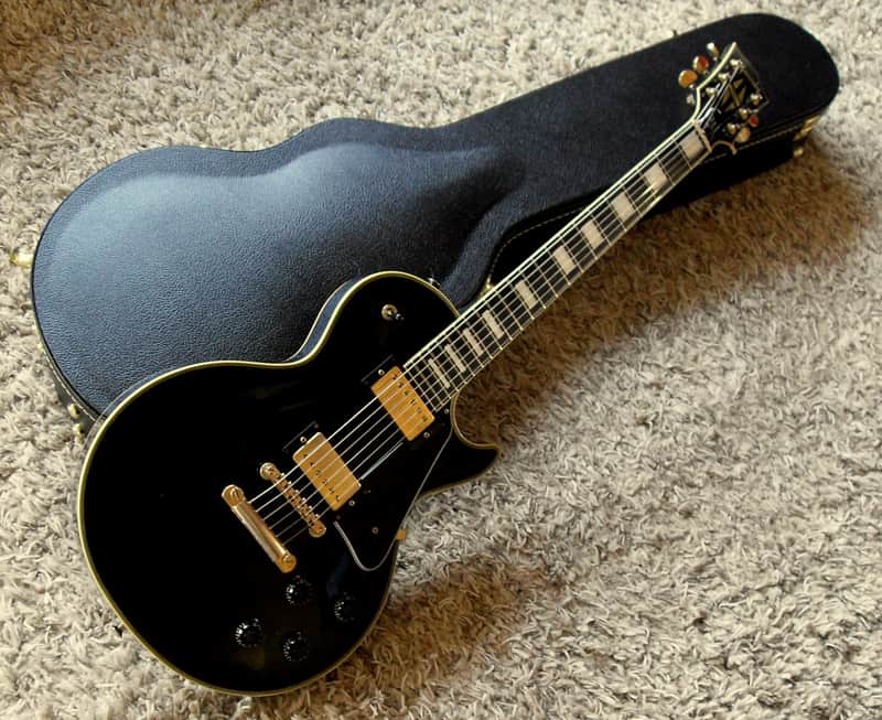 1985 Grandy / Tokai Les Paul Custom Black - Fret Edge Binding