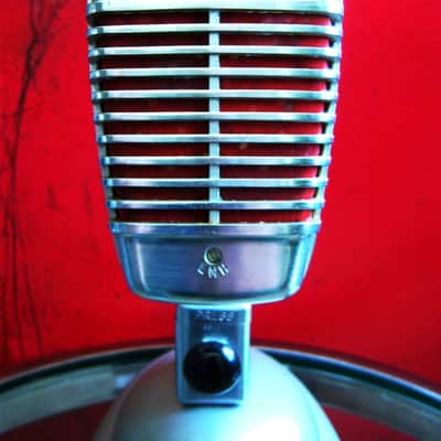 Vintage 1950's Shure 51 dynamic Microphone w A84B adapter & Shure S-36 mic stand DISPLAY Nat King Cole image 4