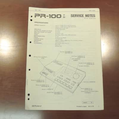 Roland PR-100 Service Notes [Three Wave Music]