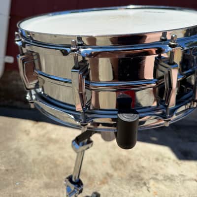Ludwig No. 400 Supraphonic 5x14" Pointed Blue/Olive Badge 1969 - 1979 image 8