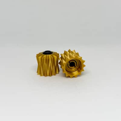 Vol and Tone Set - Gold Spiral Gear Custom Guitar Knobs image 3