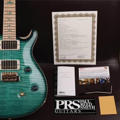 PRS 2016 Private Stock Custom 24 in Bahama Blue Smoked Burst w/Curly Maple Top, Swamp Ash Back & Backplates, Curly Maple Fretboard, Curly Maple Neck, Phase III Locking Tuners w/Curly Maple Buttons & Stained Curly Maple w/Paua Outline Inlays image 21