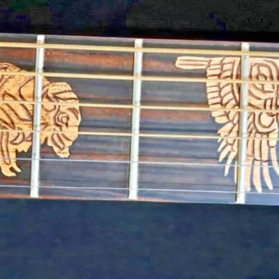 Blueberry Handmade Grand Concert Acoustic Guitar Native American Motif image 13