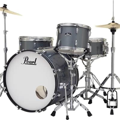 Pearl Roadshow Drum Set 5-Piece Complete Kit with Cymbals and Stands, Charcoal Metallic (RS525WFC/C706) image 4