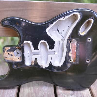 1972 Vintage Fender Stratocaster 3-Bolt Body Original BLACK 1970's Strat Guitar image 4