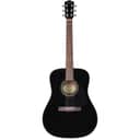 Fender Acoustic Guitar CD-60 Dreadnought V3 Classic Design with Rounded Walnut Fingerboard and Alloy Steel Strings, Glossed Black Finish, Spruce Top, Includes Hard-Shell Case