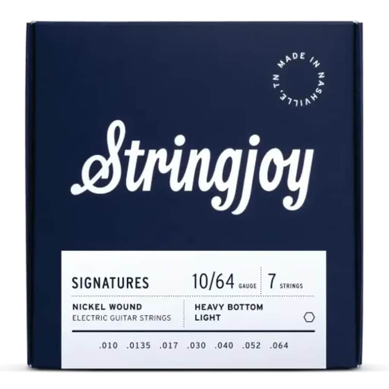 Stringjoy Signatures 7 String Heavy Bottom Light Gauge (10-64) Nickel Wound Electric Guitar Strings image 1