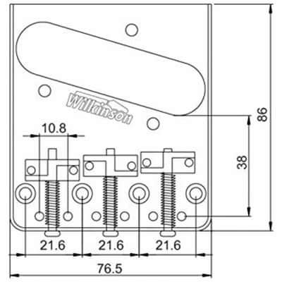WILKINSON Black Telecaster Ashtray Bridge with WTB Compensated Brass Saddles image 4