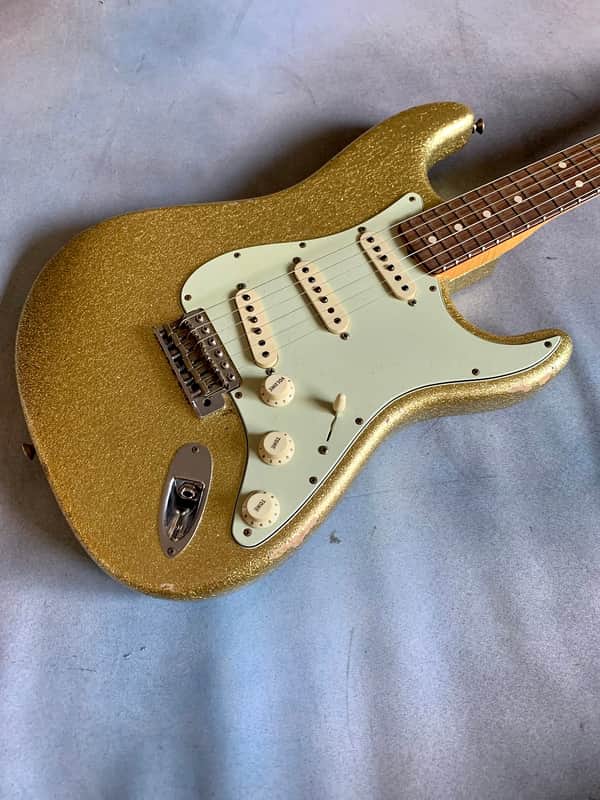 2015 Fender Custom Shop Limited Edition NAMM Show '64 Stratocaster Relic, Gold Sparkle Josefina Fat 60s Pickups image 1