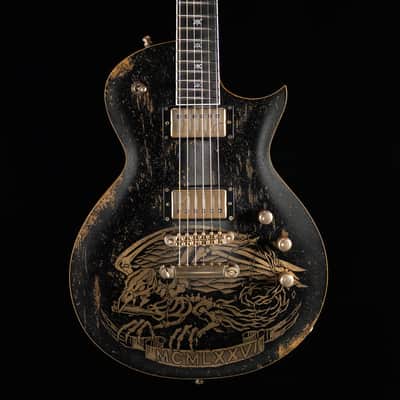 ESP Japanese Custom Shop Signature Series Will Adler Warbird Distressed - Black image 1