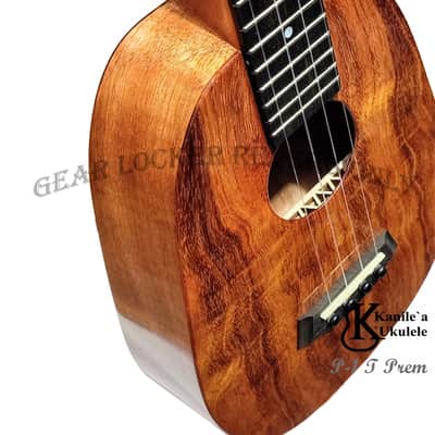 Kanile'a P-1 T Premium Curly all solid hawaiian koa Pineapple shaped Tenor ukulele #26618 image 6